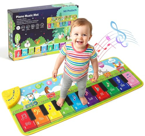Kids Piano Mat, Baby Musical Play Mat for Floor Large Keyboard Piano Mat | Dance Mat with Record & Playback Toddler Toys Baby Toys Montessori Toys for Toddlers Birthday & Easter Gifts for Boys & Girls