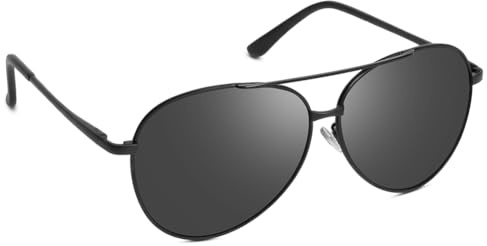 URAQT Mens Pilot Sunglasses - Polarized, Al-Mg Alloy Ultralight UV400 Spring Hinges for Driving Sports Running Cosplay