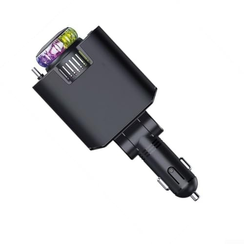 45 W snabbladdande billaddare och aromspridare för stjärnklar nattljusprojektion, infällbar kabel luftfräschare för smartphone surfplatta USB-enheter, svart