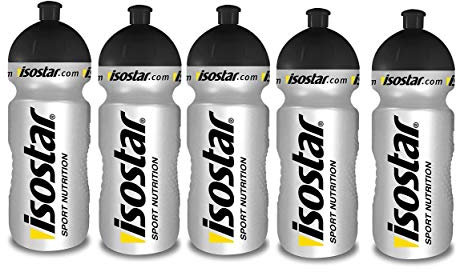 ISOSTAD Isostar Sport Trinkflasche 500-650 ml - BPA-frei - Wasserflasche für Laufen, Radfahren, Gym, Wandern - Praktischer und auslaufsicherer Push, 5 Trinkflaschen