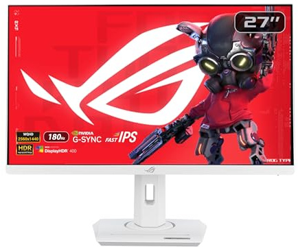 ASUS ROG Strix XG27ACS-W - Monitor Gaming USB Tipo-C (27 Pulgadas, 2560x1440, 180Hz, 1ms (GTG), Fast IPS, ELMB Sync, USB Tipo-C, G-Sync, DisplayWidget Center, Soporte para trípode, HDR)