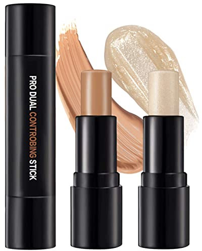 ONLYOILY Kontur Stift Highlighter,Concealer Contouring und Highlighter in einem, 2 Colour Make up Concealer contouring stift, Bronzer, Kontur stift Und Highlighter Make-Up Für Jeden Hauttyp (#06)