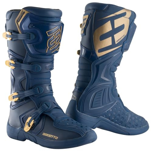 Bogotto MX-5 Bottes de motocross, bleu/or, 43
