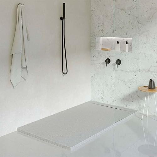 KOES - Plato de Ducha de Resina Modelo LIENA – 80x160 – Azul bruma RAL 7035