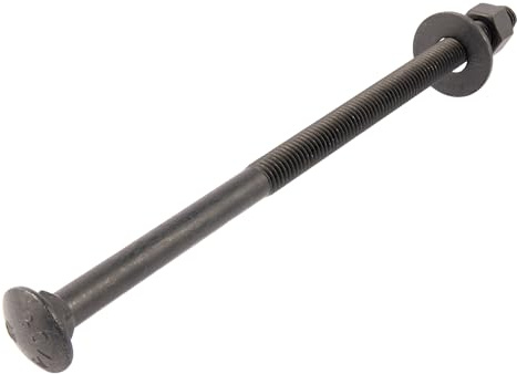 5/8 in. x 10 in. Black Carriage Bolt Kit Includes 12 Bolts, 12 Washers, and 12 Nuts, Ceramic Black Ruspert Coated for Exterior Use - 2X Rust Resistance of Galvanized by Makers Bolt