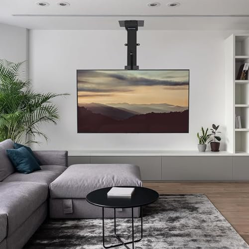 Soporte Techo TV Motorizado para Pantalla de 32 a 70 Pulgadas, Smart Ajustable Con Control Remoto, MAX VESA 600x400mm, Soporta 60kg