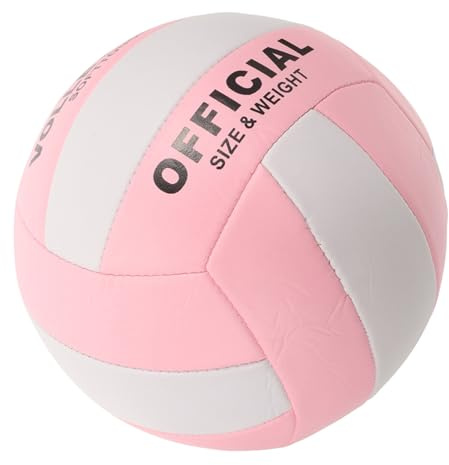 BESPORTBLE Volley-Ball D’entraînement Souple Standard Taille 5 en PU Rose | Sports en Salle, Contrôle de Balle et Résistance, Usage Entraînement et Match, Performance Solide Style Aléatoire