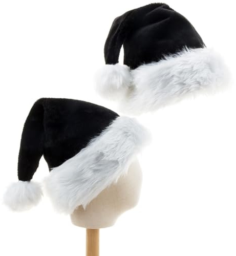 Onlvmyur Gorro Navidad 2 Piezas Gorros de Navidad Adultos Gorro Papa Noel Felpa Clásico Gorro Santa Claus para Fiesta de Disfraz Navidad