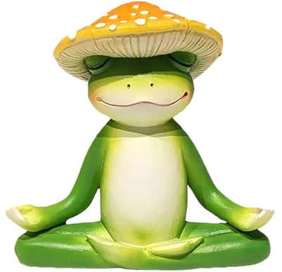 LSBDJDL Zen Meditation Frog Yoga Bunny Yoga Turtle Garden Statue Mini Fairytale Garden for Lawn and GardenDecoration (A Frog)