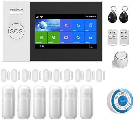 MZZYG Sistemas De Seguridad para El Hogar Sistema De Alarma Antirrobo WiFi Inalámbrico For Aplicación Doméstica, Control Remoto, Alarma Antirrobo, Kit DIY, Tuya Smart Life(K)