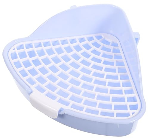 VICASKY Caja de Arena para Conejos y Cobayas en Forma Triangular de Plástico, Fácil de Instalar, Segura Diseño de Valla Elevada para Adiestramiento