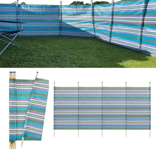 Extra Tall Wooden Windbreaker Pole Windbreak Panels Sun Shelter Privacy Screen for Outdoor Camping Festival Garden Beach
