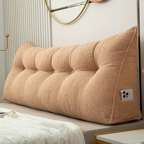 King size kilformad huvudgavelkudde, överdimensionerad triangulär sängstödskudde for ryggstöd, soffbäddsbolster for läsning(A,150 * 50 * 20cm)