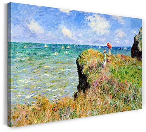 Printed Paintings Leinwand (100x70cm): Claude Monet - Spaziergang auf Klippen-Ebene bei Pourville
