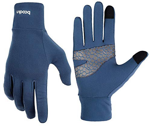 BOODUN Gants de Sport léger, Gants de Course, Slim Gants de Sport, Gants de Jogging avec Fonction écran Tactile - Bleu - S/M
