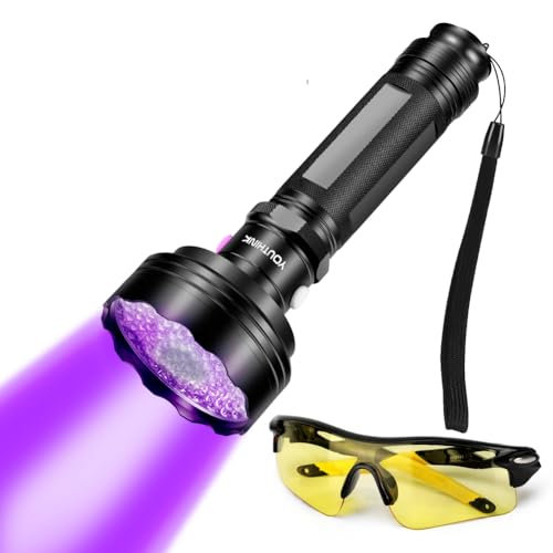 YOUTHINK UV Taschenlampe, 2 in 1 Funktionale Taschenlampe 100 LED UV-Taschenlampe, Hand-Schwarzlicht Taschenlampe mit 75 UV-Licht-LED und 25 Wei?licht-LED f¨¹r den Au?en und T?glichen Gebrauch