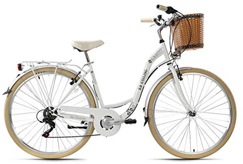 KS Cycling Damenfahrrad Cityrad 28'' Casino weiß 6 Gänge RH 48 cm mit Korb