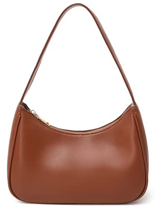 CYHTWSDJ Shoulder Bags for Women, Cute Hobo Tote Handbag Mini Clutch Purse with Zipper Closure (Brown)