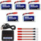 URGENEX 3.7V Lipo Battery 850mah Rechargeable Lipo with JST Plug X5 Charger for MJX Syma Holy Stone Sky Viper RC Quadcopter Drone X56W X400 X400W X300C X400C X800 HS110 HS200 S670 V950hd S1750 V2450