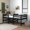 WIFESE Halbhochbett Schwarz Massivholz Kiefer 90x200 cm Massivholzbett Schlafsofa mit Lattenrost Sofabett Jugendbett Stauraumbett für Den Täglichen Gebrauch im Wohnzimmer Praktisch und Komfortabel