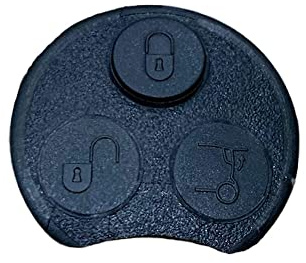 SALPIE Ersättningsknappar - 3 Kompatibla silikonknappar för 450 Smart Key, Fortwo , Forfour , Coupe, Roadster