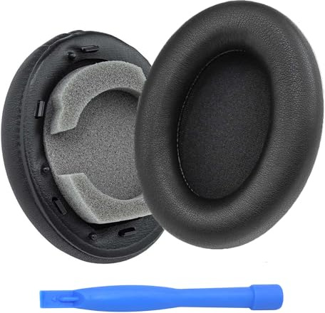 Ersatz Ohrpolster für Sony WH-1000XM3 Noise Cancelling Kopfhörer von MMOBIEL - Protein PU Kopfhörer Ohrpolster – Ersatzpolster - Schwarz