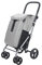 Carlett – Classic Duo | Faltbarer Einkaufswagen mit Gratis-Haken | Robuster Einkaufswagen | 4 Räder | Verstellbarer Lenker mit Bremse | Grau