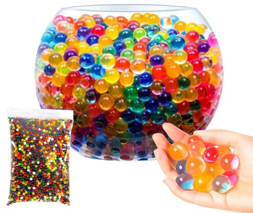 Ruayia Perlas de agua [10,000 unidades] Cuentas de colores, decorativas, no tóxicas, orgánicas, coloridas, perlas de gel para flores y plantas, bolas de gel degradables - color