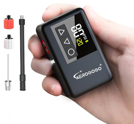 GIGA PUMP 120 PSI Rechargeable Mini Bike Pump, Bicycle Pump with Digital Pressure Gauge, 3.8oz Portable Bike Air Pump Tire Inflator, Mountain,Presta & Schrader Valves,Preset Pressure & Auto Shut Off