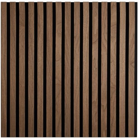 Homestyle4u 2657, Akustikpaneele Holz 60x60 cm 1 Paneele Dunkelbraun Wandpaneele Wandverkleidung Akustik Dekorpaneele