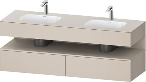 Duravit Qatego Einbauwaschtisch mit Konsolenwaschtischunterbau, 1600x550x600mm, Nische Taupe Supermatt, Doppelwaschtisch, QA4797083910010, Farbe: Taupe