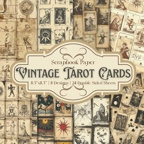 Vintage Tarot Cards Ephemera Scrapbook Paper Craft Pad: 8 Magical Designs, 24 Double-Side Sheets Printed 8.5x8.5 Size Paper With Premium Color. ... Junk Journal, Collage, Decoupage, Album Etc.