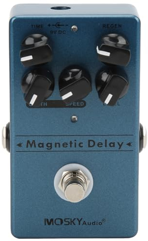 HUSHUI Delay Effect Pedal Mörkblå med Time Depth Speed-ratt för Gitarrister och Musiker Perfekt för Kreativa Ekon