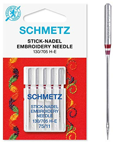 Schmetz Aiguilles pour machine à broder 130x705E Taille 75 Paquet de 5