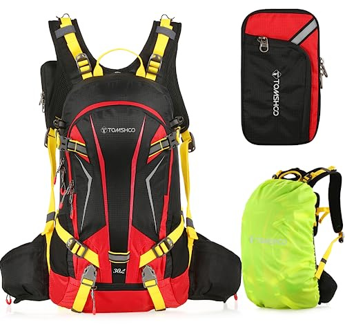 TOMSHOO Bicycle Backpack 20L/30L Outdoor Backpack Multifunctional Hiking Backpack Ski Backpack for Cycling Riding Mountaineering with Rain Cover and Helmet
