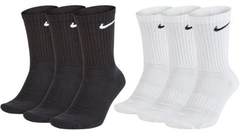 Nike 9 Paar Socken Herren Damen Weiß Grau Schwarz Tennissocken Sportsocken Sparset SX7664 Größe 34 36 38 40 42 44 46 48 50, Sockengröße:38-42, Farbe:schwarz/schwarz/schwarz