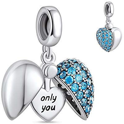 NINGAN I love You (Jag älskar dig) hjärta berlock 925 sterlingsilver berlock pärla för europeiska armband och halsband