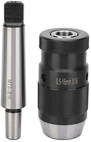 Para taladradora de columna MT3 ? B16 Portabrocas sin llave de 0,5-16 mm Dispositivo de liberaci¨®n r¨¢pida con cono Morse adecuado para taladradora de columna, fresadora, torno