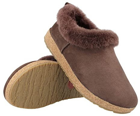 HAFLINGER Ciabatte in pelliccia di agnello Iceland, caffè, 39 EU
