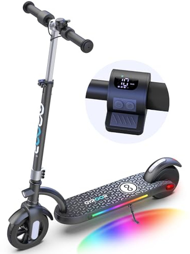 Gyroor H40 Elektroroller, 200W E Roller mit LED-Anzeige, Leuchten, 3 Einstellbare Höhen, Geschwindigkeit 10-16km/h, Maximale Belastung 80kg Geschenke Elektro Scooter für Kinder ab 8–12 Jahren