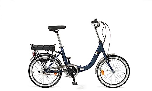 i-Bike Fold Green, Bicicletta Elettrica a Pedalata Assistita, Pieghevole, Unisex Adulto, Blu, Taglia Unica
