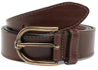 MUSTANG 35 mm Vollledergürtel abgesteppt mit Schließe in Altmessing