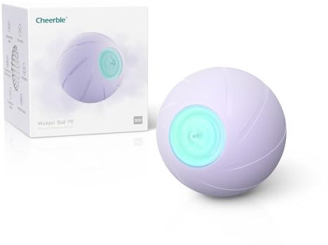 Cheerble Wicked Ball PE, 3 Interaktionsmodi Interaktives Hundespielzeug Ball, Selbstrollender Ball Hund mit LED-Lichter, DC wiederaufladbar, Lustiges Geburtstagsgeschenk für große Hunde