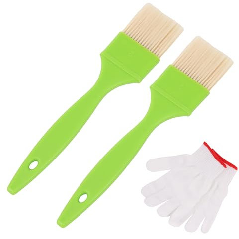 Lackpinsel-Werkzeug mit grünem Kunststoffgriff, 5,1 cm und weißen Nylon-Fäustlingen, 2 Stück