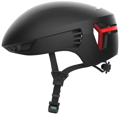 CRNK Genetic Alpha Fahrradhelm – Ultraleichter Rennradhelm mit LED-Beleuchtung, Aerodynamischer Helm für Herren & Damen, Magnetverschluss, Perfekte Passform, EPS+PC-Schutz – Schwarz – L