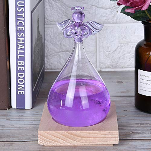 Innovativo Angelo Decor Previsioni Meteorologiche Bottiglia di Vetro Ornamento per la Casa e | Decorazione per la Casa in Vetro Meteorologico per il Giorno di San (PURPLE)
