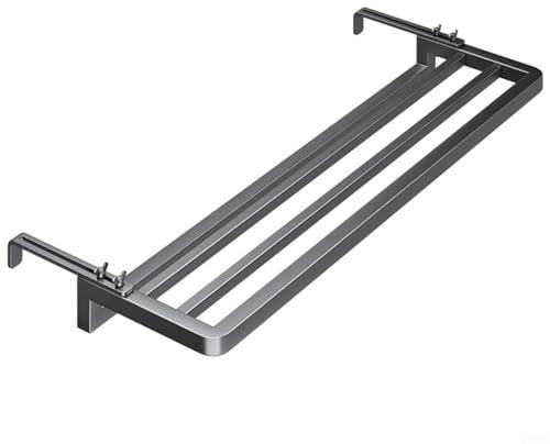 WIIYENA Porte-serviettes pour radiateur, 40 cm, support de rangement à suspendre pour salle de bain, organiseur de salle de bain, porte-serviettes d'intérieur (gris)