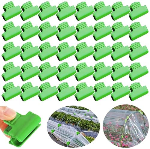 Wopanxye 40 Stück 11mm grün Gewächshaus-Clips, Gartenpflanzen-Clips, Garten-Schattenrohr-Clips für saisonale Pflanzenverlängerung, Vogelnetz, Gartennetzabdeckung insektenschutznetz gewächshausklammern