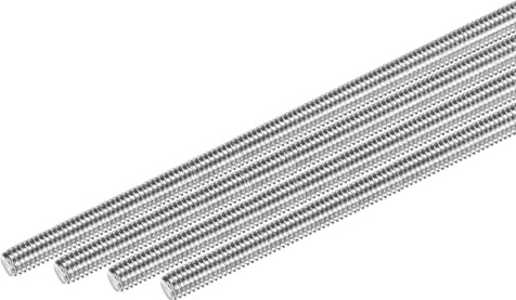 M METERXITY 4-Pack Barra Filettata Completa, M6x180mm 304 Acciaio Inossidabile Filettatura Destra Barra Perno per Bulloni di Ancoraggio/Serraggi/Bulloni a U, Vite Filettata Metrica