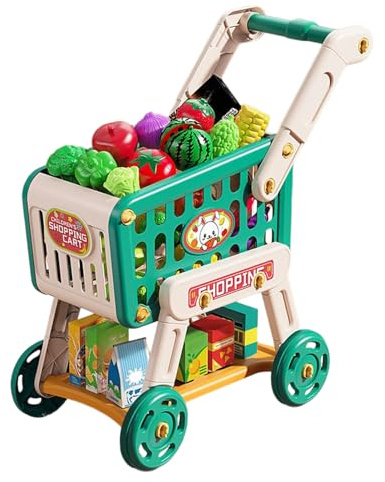 Carrito de la compra para niños - Juguetes Carro De Compras Juego De Cocina,Juguetes De Cocina Y Comida Artística Para Niños Preescolares Actividades De Aprendizaje Para Y Niñas Juegos Interactivos
